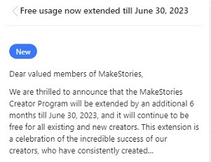 MakeStories Creator Program का इस्तेमाल करने के लिए अब आपको पैसे देने होंगे, 30 जून, 2023.