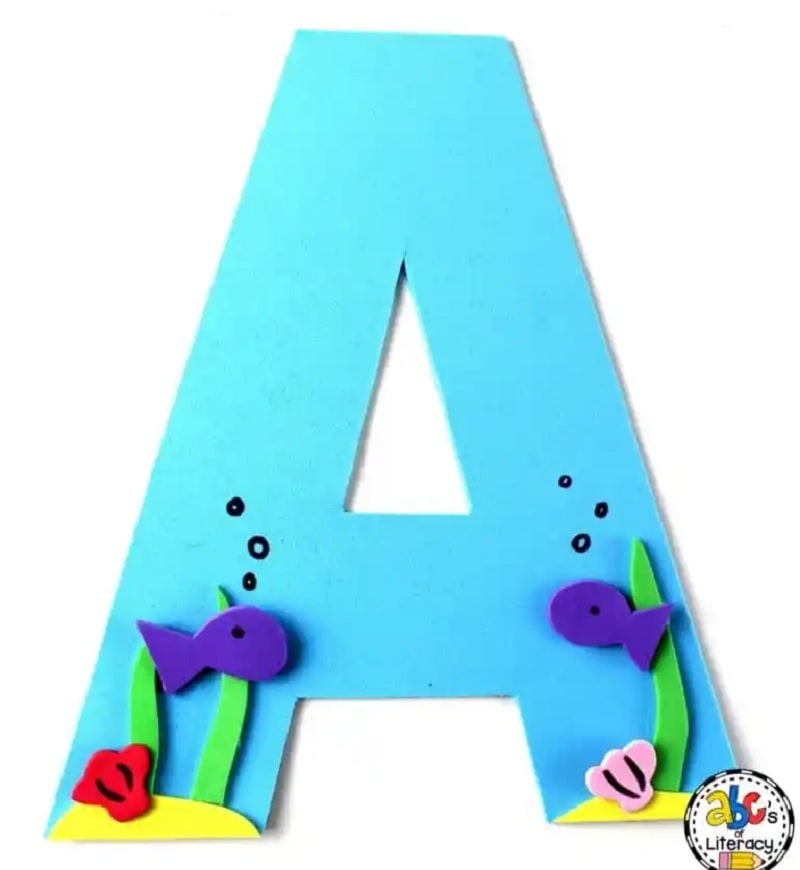 a is for aquarium uppercase craft