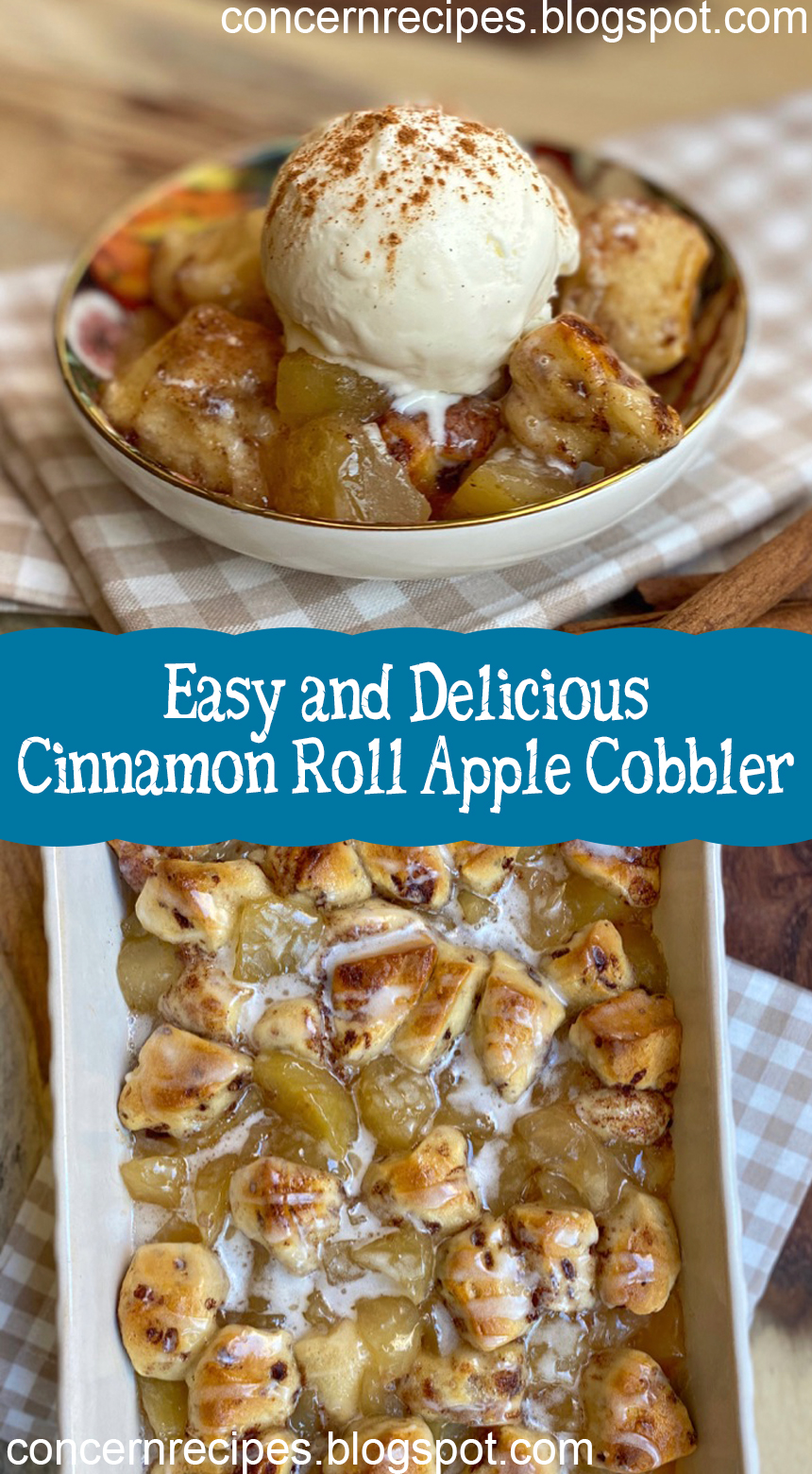 Easy and Delicious Cinnamon Roll Apple Cobbler