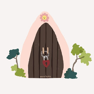 A cave with a closed door as a metaphor for vaginismus.