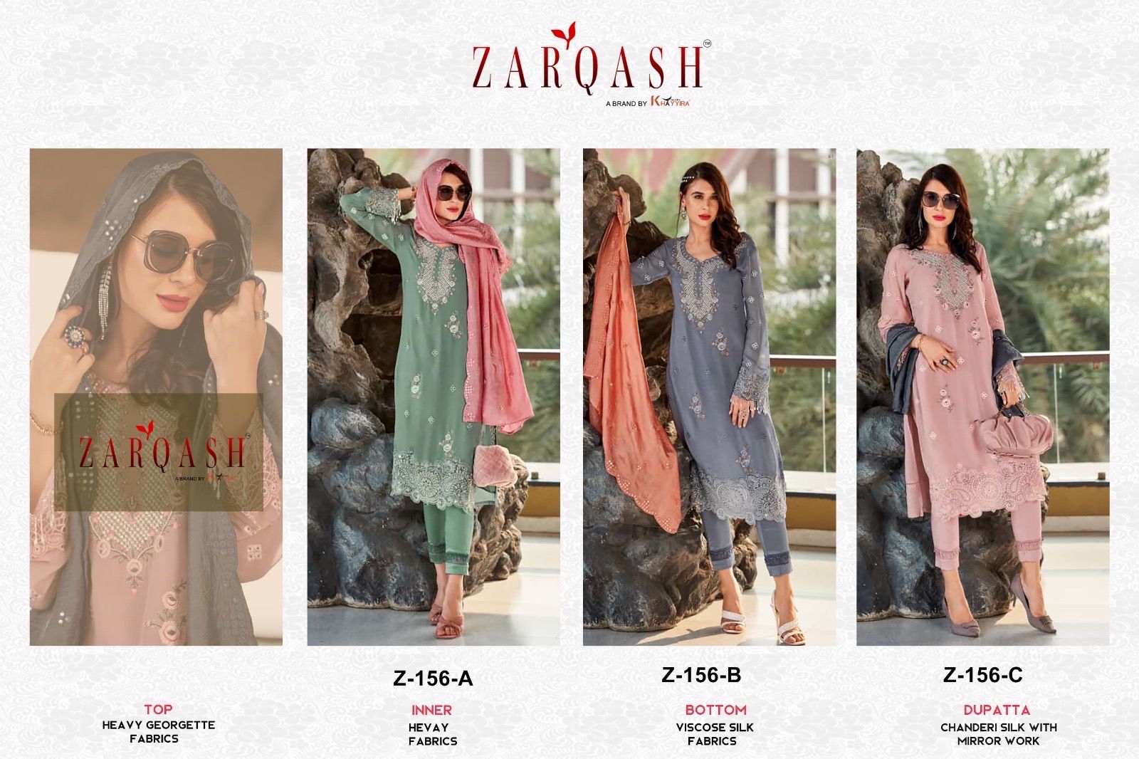 156 Zarqash Fox Georgette Handwork Pakistani Readymade Suits