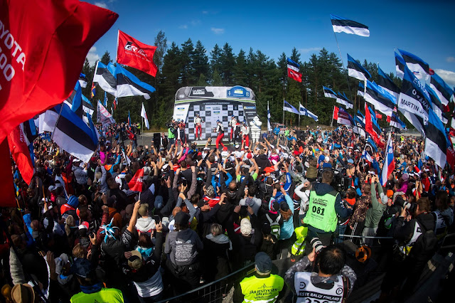 World Rally Drivers on the winners podium