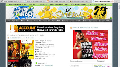 Template BaixeTurbo convertido em Blogger
