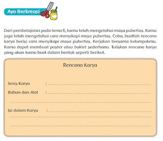 ayo berkreasi rencana karya berisi cara menyikapi masa pubertas