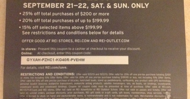 REI Co-Op Members: REI Outlet Extra Savings Coupon