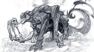 Creature design sketch for Wayfinder Game by Joe Madureira