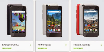 Tiga produsen ponsel lokal ternama telah merelease ponsel Android One dalam beberapa waktu Ini spesifikasi 3 ponsel Android One Indonesia
