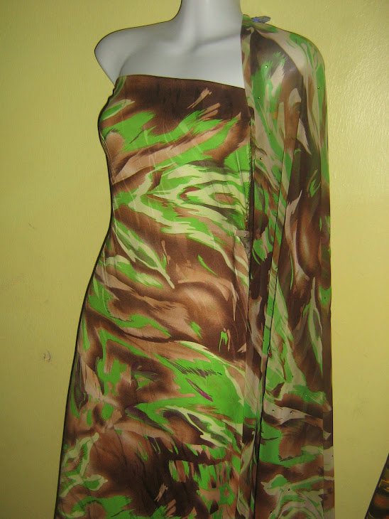 CBMWIS 777D: CHIFFON BERMANIK MATCHING WITH ITALIAN SILK, 2M+2M, BHG BAJU BERMANIK DAN PERLU LINING