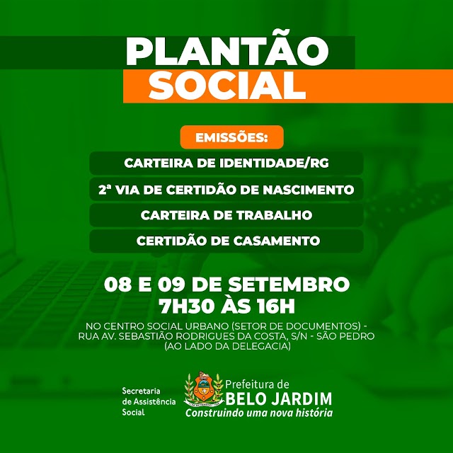 PREFEITURA DE BELO JARDIM REALIZA PLANTÃO SOCIAL PARA EMISSÃO DE DOCUMENTOS