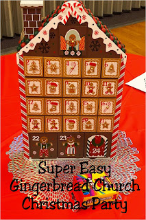 Decorate for your church Christmas party with this fun gingerbread party theme.  With simple and fun gingerbread party decorations and sweet photo booths perfect for families and Santa, this church Christmas party will put everyone in a sweet spirit for Christmas.  #christmasparty #gingerbreadparty #churchchristmasparty #diypartymomblog