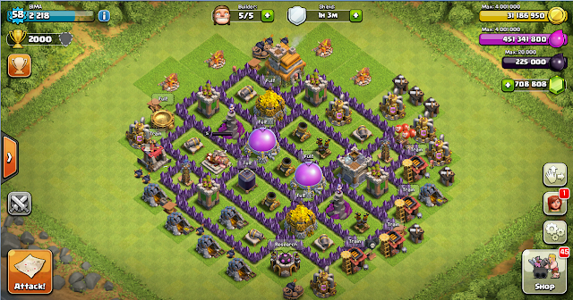 Design Farming Base Clash Of Clans TH 7