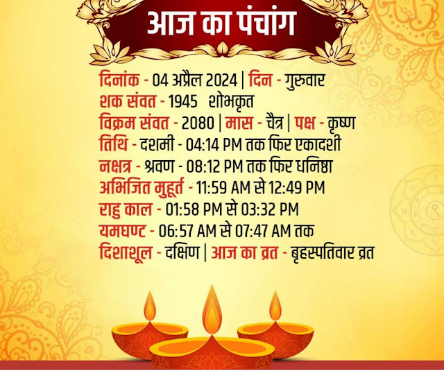 आज का पंचांग् 4 April 2024