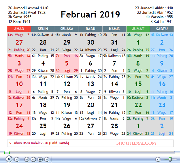 Inspirasi 37+ Kalender Jawa 2020 Februari