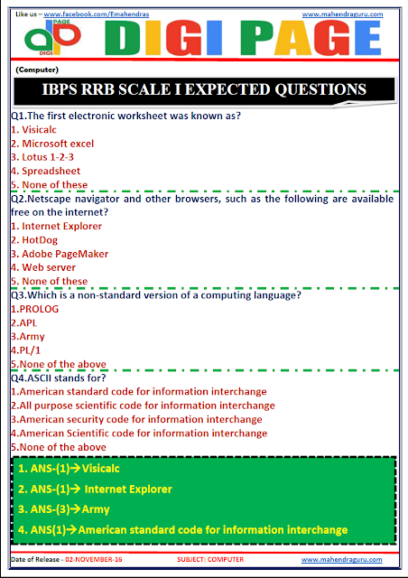  DP | EXPECTED QUES | 2- NOV - 16