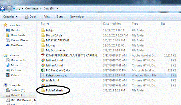 Cara Menyembunyikan Folder Dengan Notepad