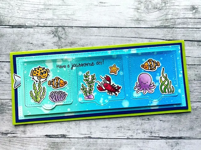 Sunny Studio Stamps: Best Fishes Sea You Soon Customer Card by Lisa Anderson