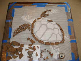 Turtle Mosaic - Broken Ceramic Tiles