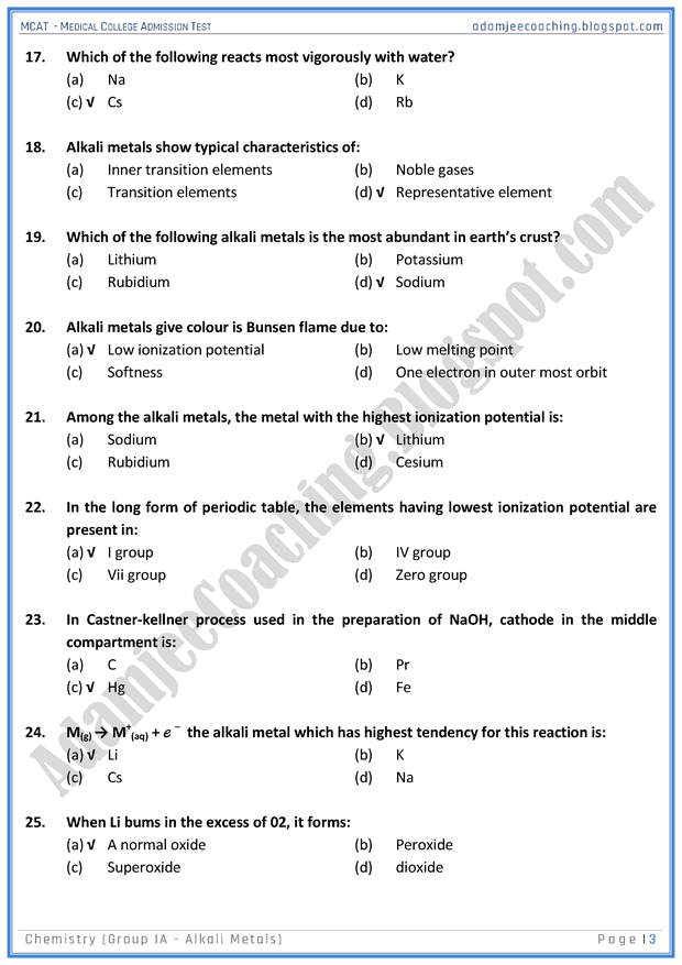 mcat-chemistry-group-ia-(alkali-metals)-mcqs-for-medical-entry-test