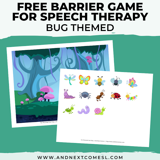 Free speech therapy barrier game: bug themed