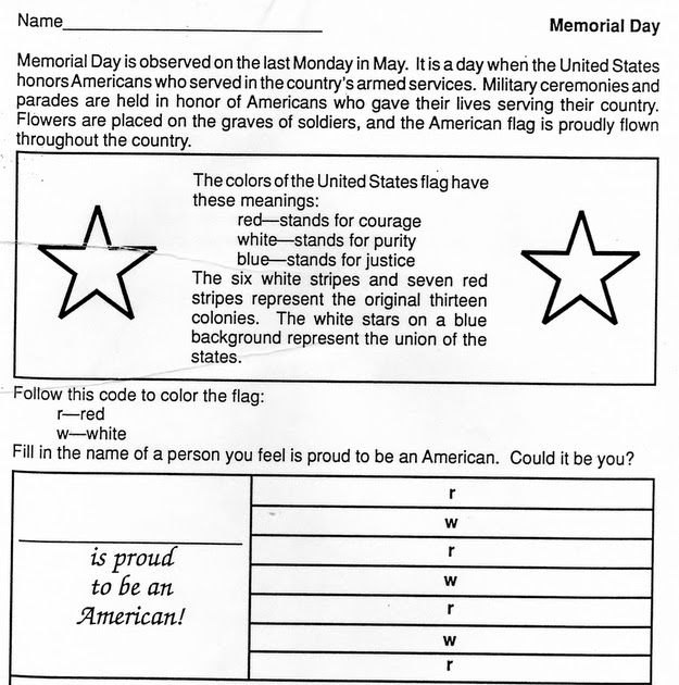 elementary school enrichment activities memorial day