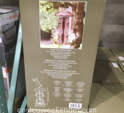 Costco 1028589 - Relax from the comforts of your home while watching birds feast on the Triple Tube Bird Feeder