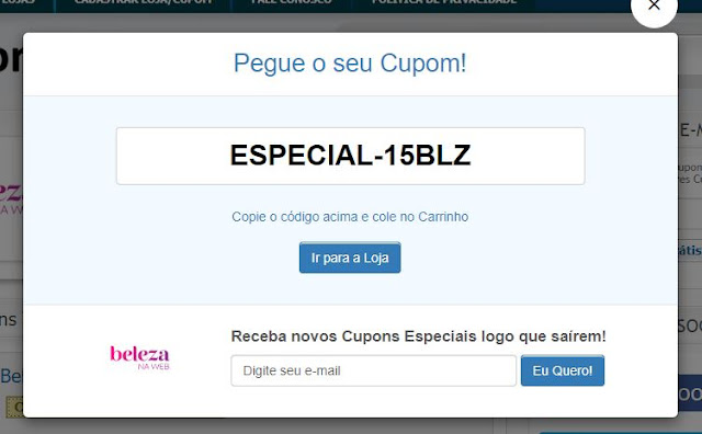 cupom de desconto beleza na web