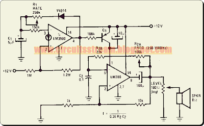 Programmable Siren Circuit Diagram with LM380