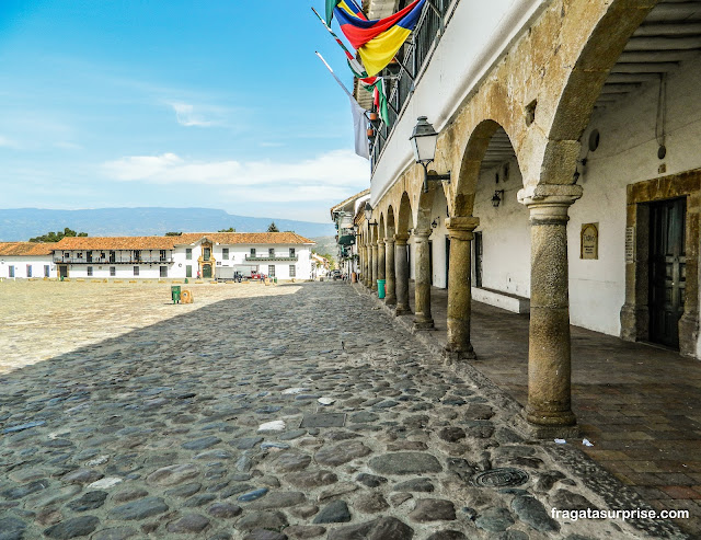 Plaza Mayor de Villa de Leyva na Colômbia