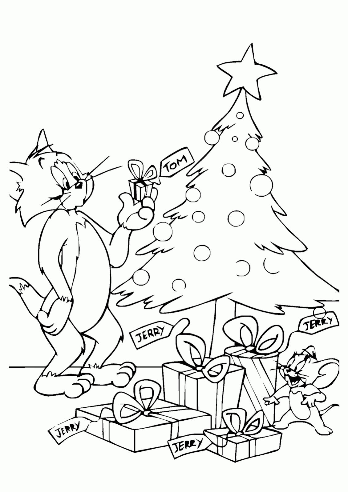 Mewarnai Gambar Natal Ala Tom Jerry