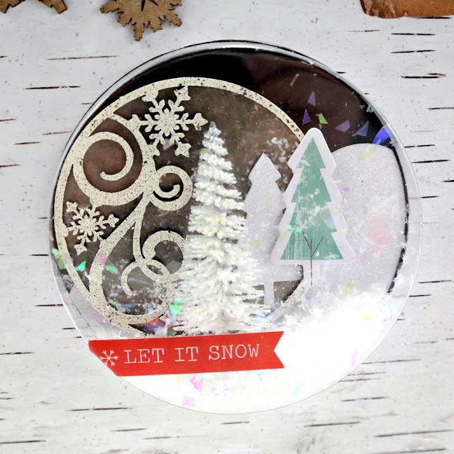 Embossed Artist Trading Coin Winter Shaker Card Feature by Dana Tatar