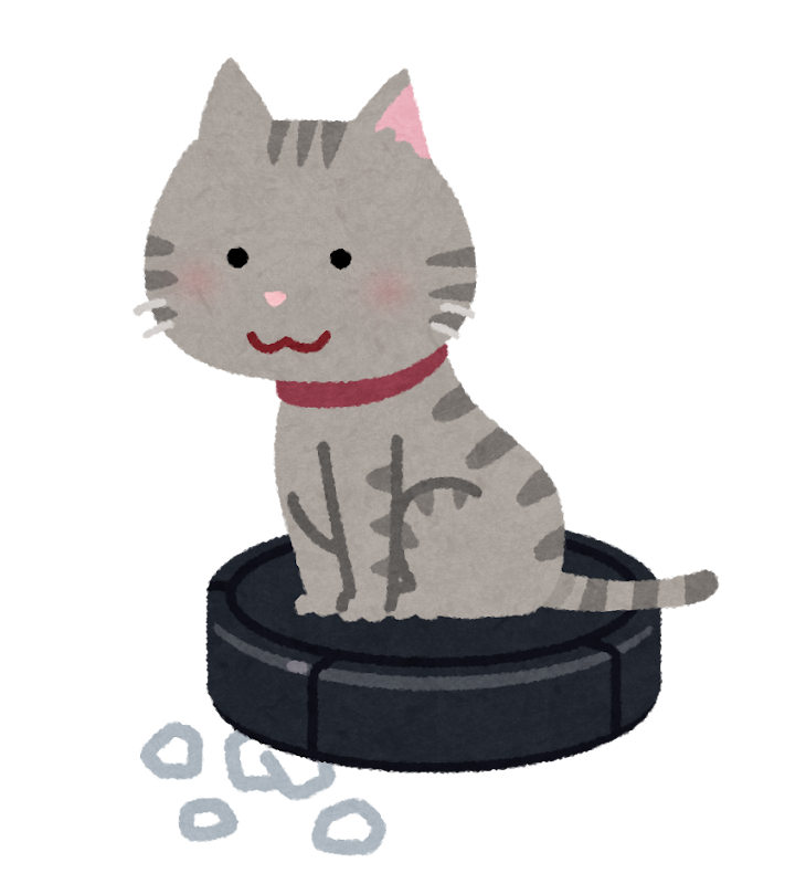 ロボット掃除機に乗る猫のイラスト かわいいフリー素材集 いらすとや