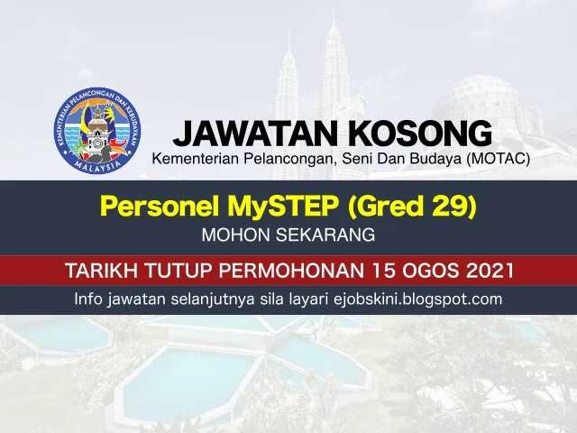 Jawatan Kosong Kementerian Pelancongan, Seni Dan Budaya (MOTAC) Ogos 2021