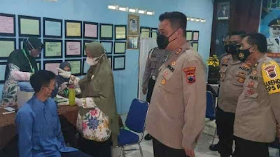 Kapolres Pekalongan Tinjau Percepatan Vaksinasi Jelang Ramadhan