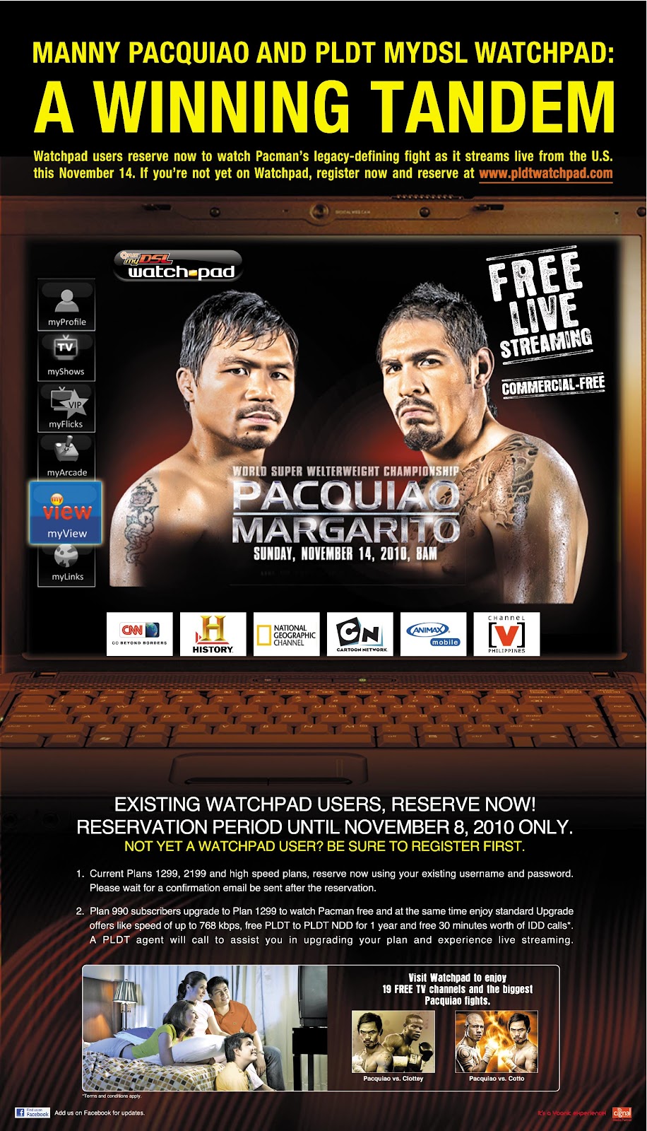 watch the pacquaio margarito fight online