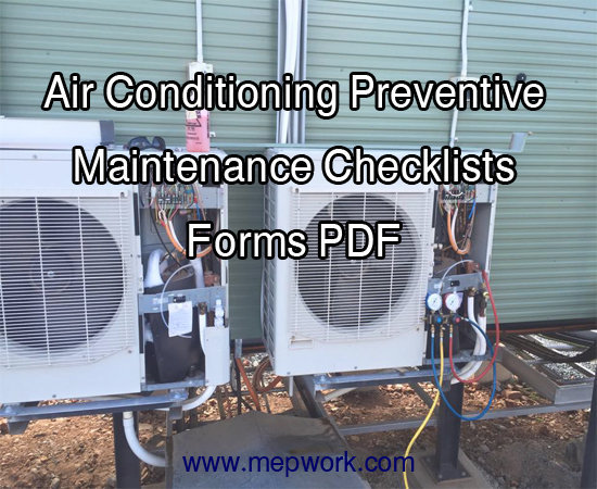 Air Conditioning Preventive Maintenance Checklists Forms Pdf