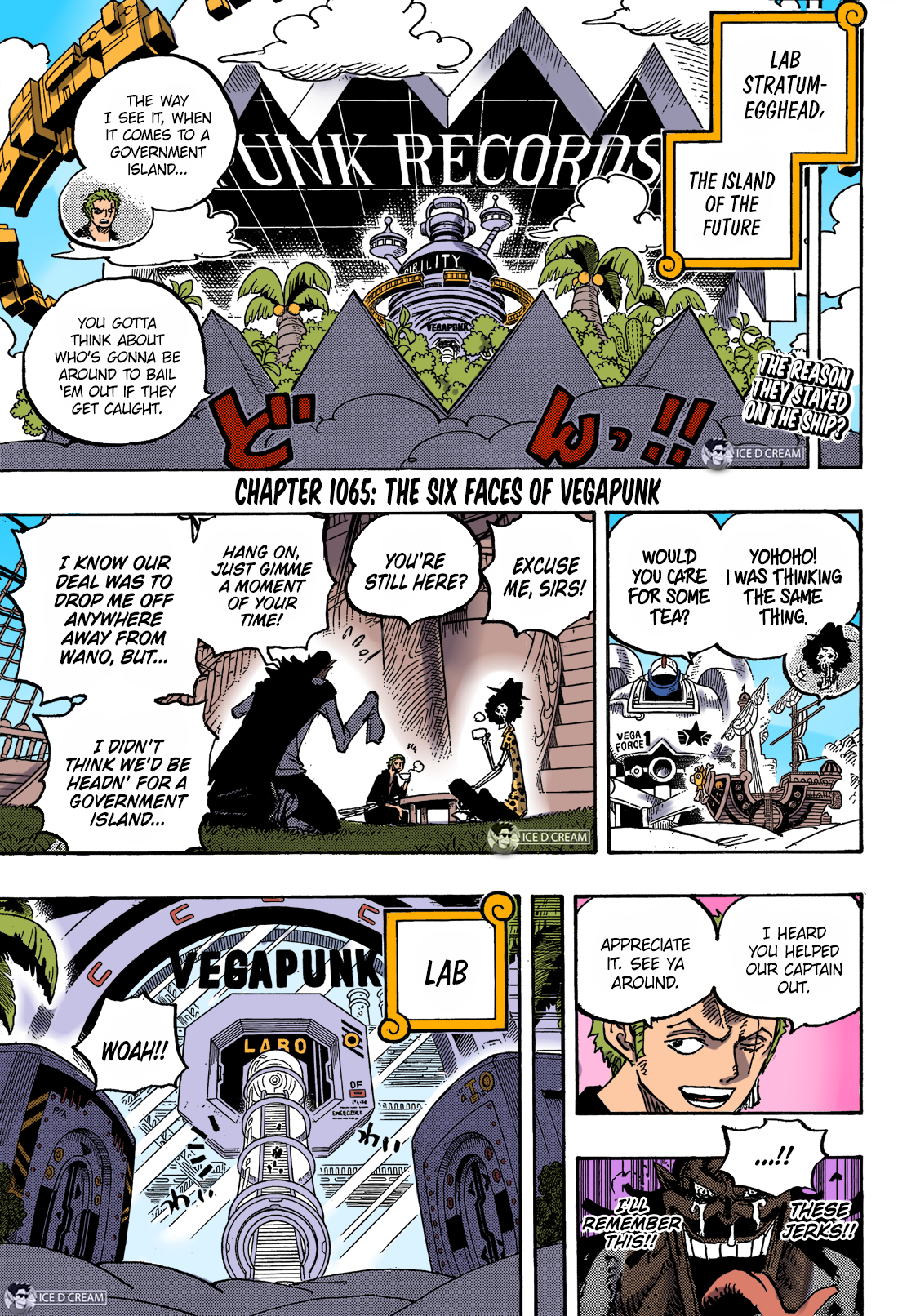 One Piece Chapter 1065 The Six Faces Of Vegapunk Colored Full