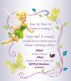 Kids Birthday Party Invitation Wording on Emma S Lunch  It Was A Fairy 3rd Birthday Party