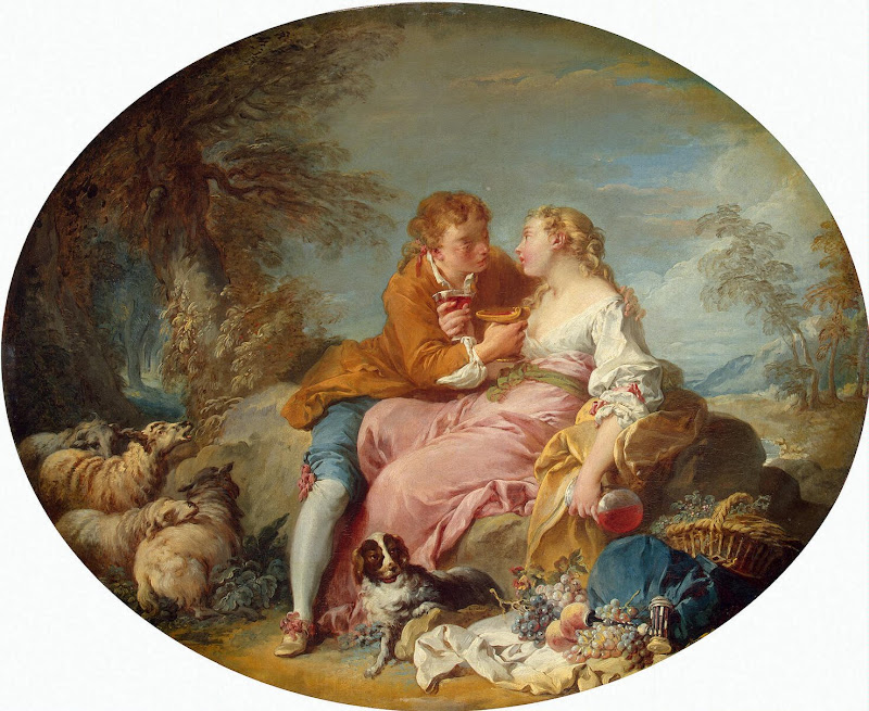 Pastoral Scene by Francois Boucher - Genre Paintings from Hermitage Museum