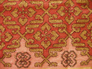 counted cross stitch table runner detail