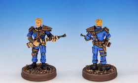 Painted miniature of the Vault Dweller, Fallout Board Game