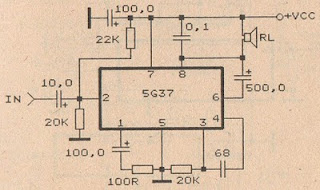 rangkaian amplifier menggunakan ic