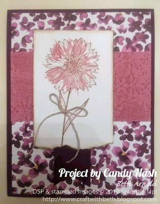 Craft with Beth: Candy Nash Touches of Texture stamp set Second Sunday Sketches #06 card sketch challenge with measurements card Stampin' Up!