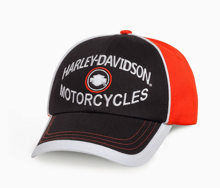 http://www.adventureharley.com/harley-davidson-orange-and-black-baseball-cap-97693-14vm