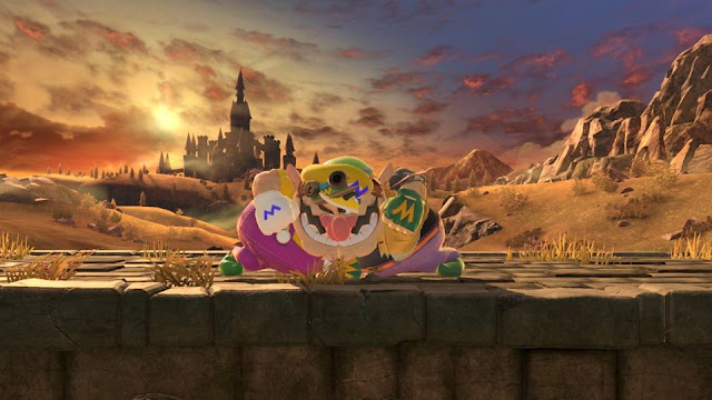 Super Smash Bros. Ultimate cursed image double Wario shoulder bash model clipping overlapping mirror