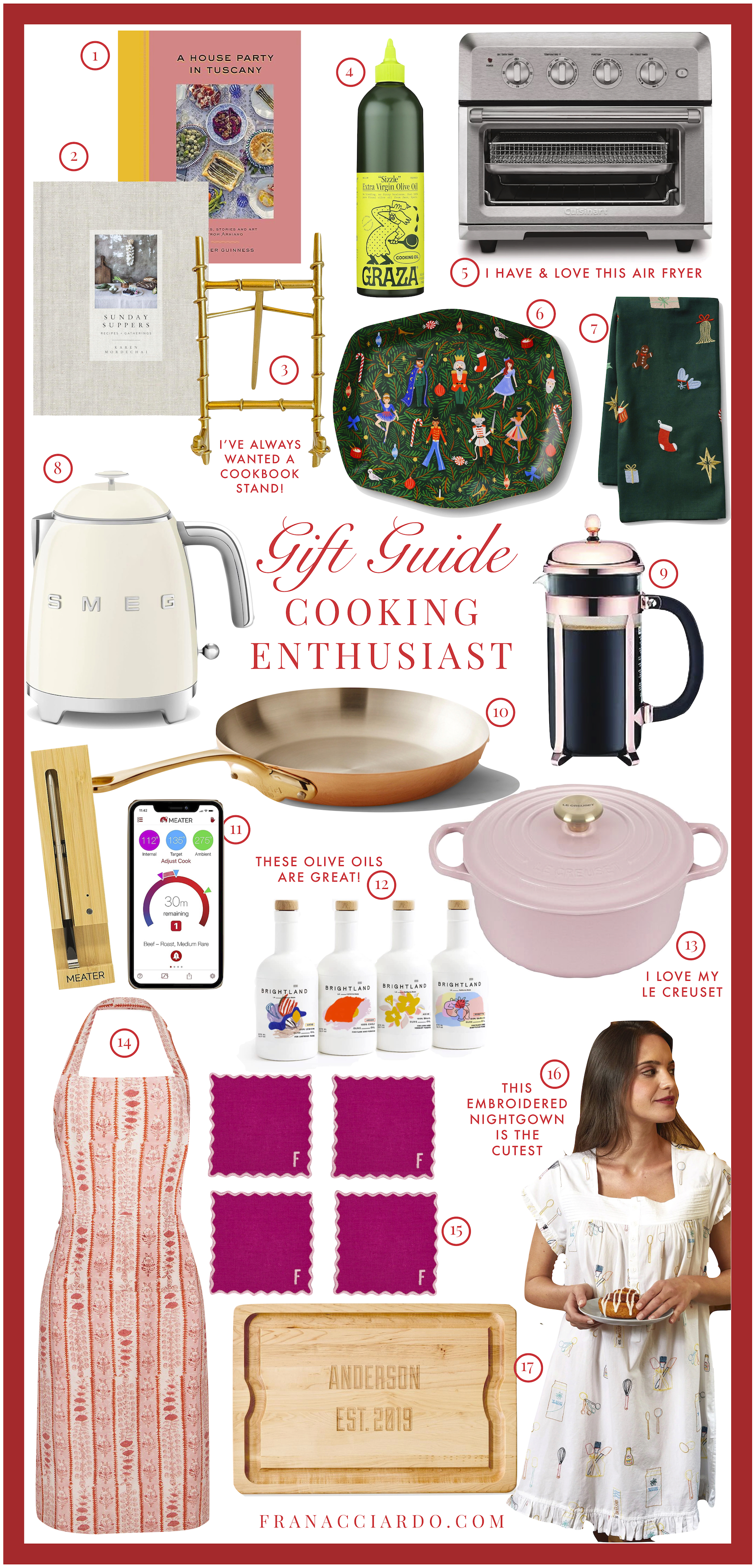 2023 Gift Guide: Cooking Enthusiast Fran Acciardo Gift Ides for the Hostess Chef Loves to Cook