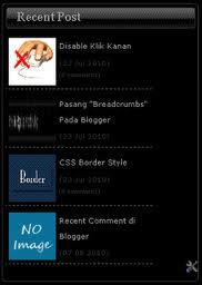 Recent Post Blog dengan Gambar /Thumbnail