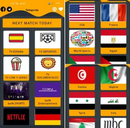 التطبيق  Telegorda tv لمشاهدة القنوات الرياضية والعربية المشفرة والافلام والمسلسلات