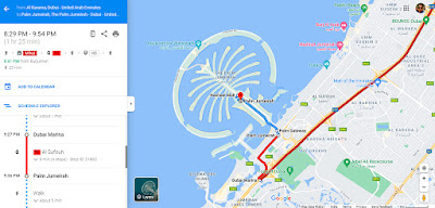 Palm Jumeirah Island Directions from Dubai Marina  Metro