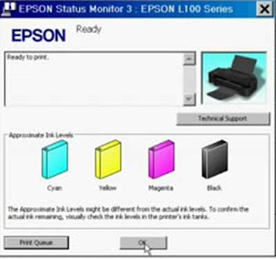 Cara Reset Ink Level Epson L100, L200, L800 tanpa SN ID