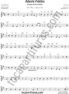  Soprano Sax y Saxo Tenor Partitura deAdeste Fideles Sheet Music for Soprano Sax and Tenor Saxophone O come All Ye Faithful Music Scores